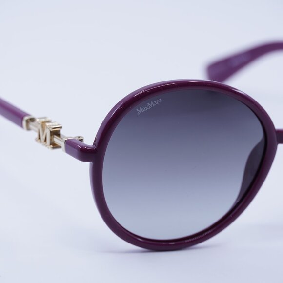 MaxMara EMME15 MM0065 75B Sunglasses Fuxia Round Frame, Smoke Lenses - Picture 2 of 11